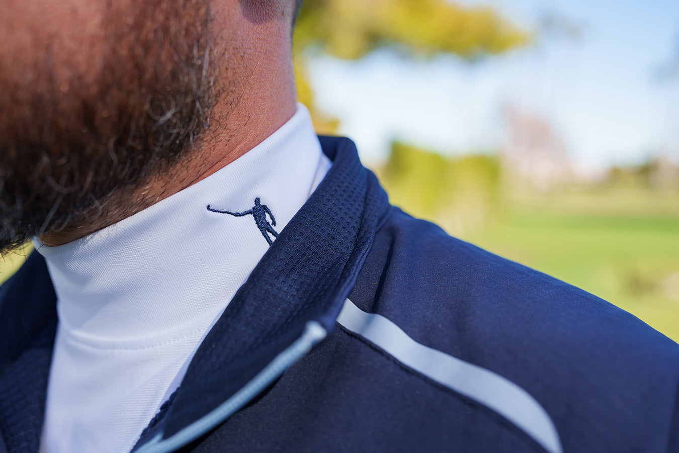NLU x FJ Performance Golf Mock - Long Sleeve | White