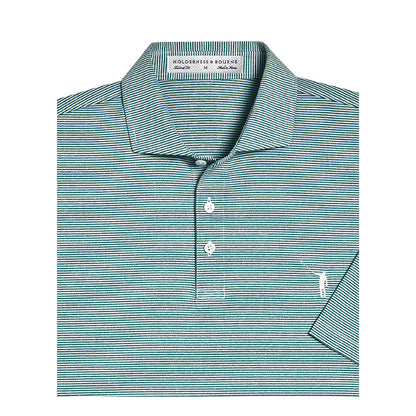 NLU + H&B Polo | Heathered Pine & White