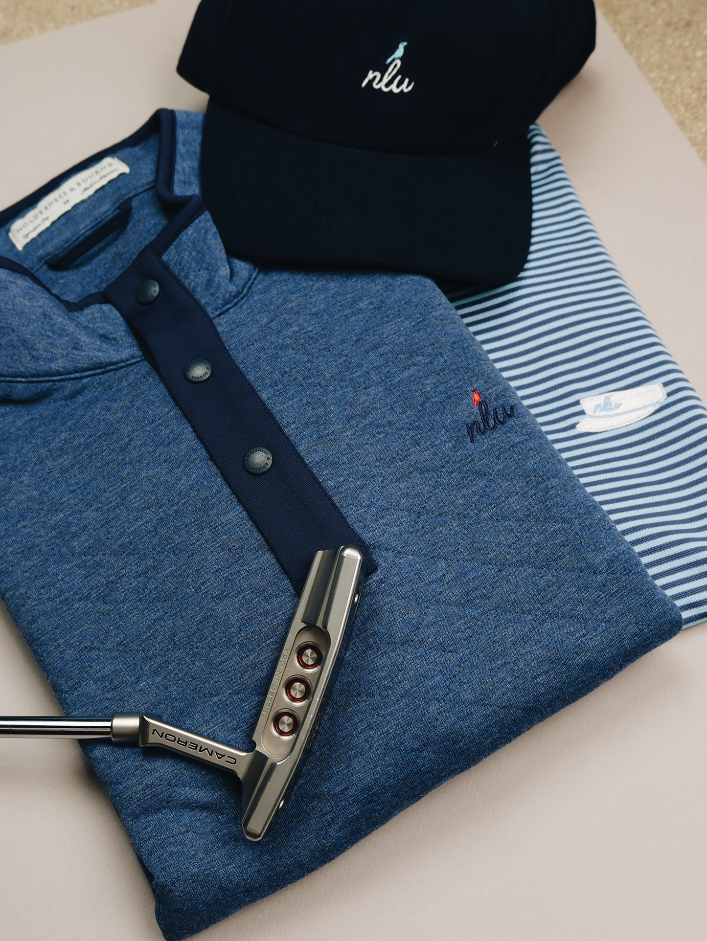 NLu x H&B Sullivan Pullover | Heathered Pacific Blue