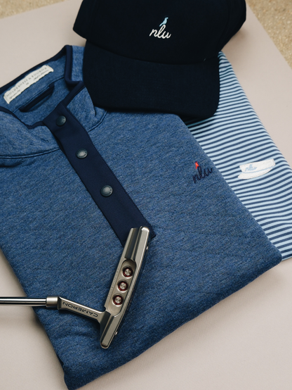 NLu x H&B Sullivan Pullover | Heathered Pacific Blue