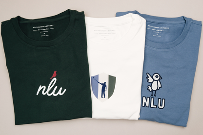 NLU x H&B Mason T-Shirt | White w/ NLU Shield