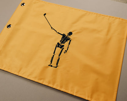 No Laying Up Wayward Skeleton Pin Flag | Yellow & Black