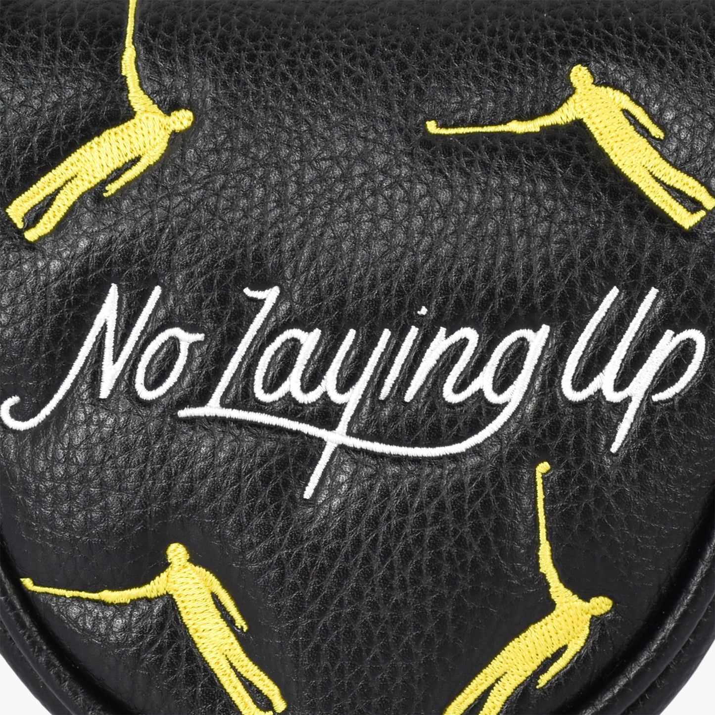 No Laying Up Mallet Putter Cover (round and square options) | Black w/ Yellow and White