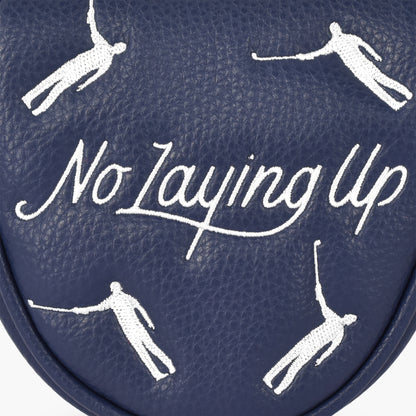 No Laying Up Mallet Putter Cover (round and square options) | Navy w/ White