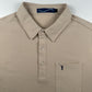 NLU x Angus & Grace Go Golfing Short Sleeve Pocket Polo | Tan