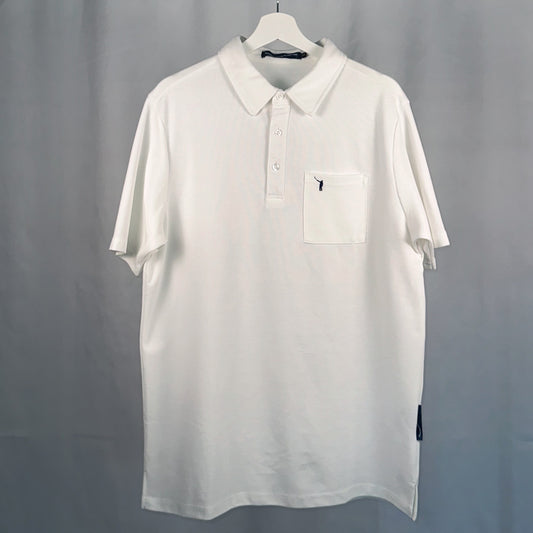 NLU x Angus & Grace Go Golfing Short Sleeve Pocket Polo | White