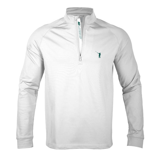 NLU x Levelwear Mid-Weight Pullover | White with Pine Gree Wayward Drive Logo