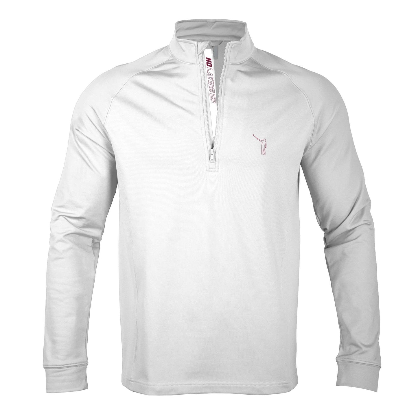 NLU x Levelwear Mid-Weight Pullover | White with Port Red Wayward Drive Outline Logo