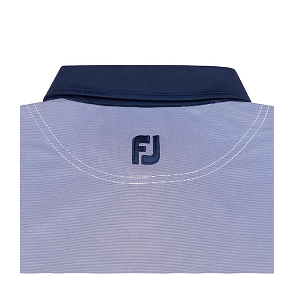 NLU x FJ Ladies Open Collar Stripe Polo | Navy & White