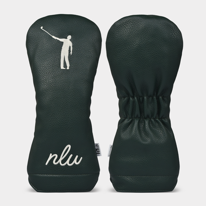 No Laying Up Vintage Wayward Drive & Script Initials Headcover | Hunter Green (choose your size)