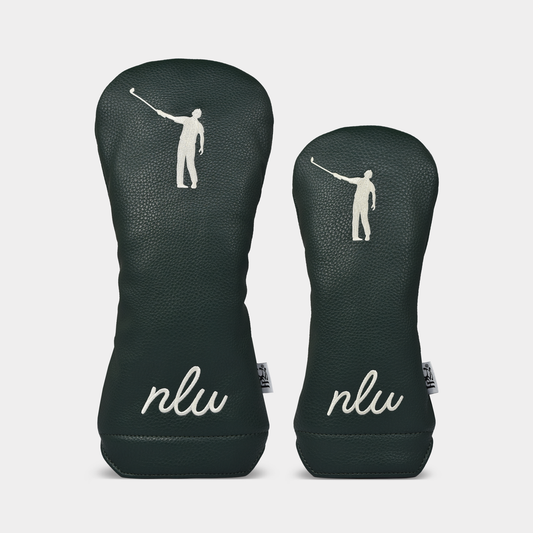 No Laying Up Vintage Wayward Drive & Script Initials Headcover | Hunter Green (choose your size)