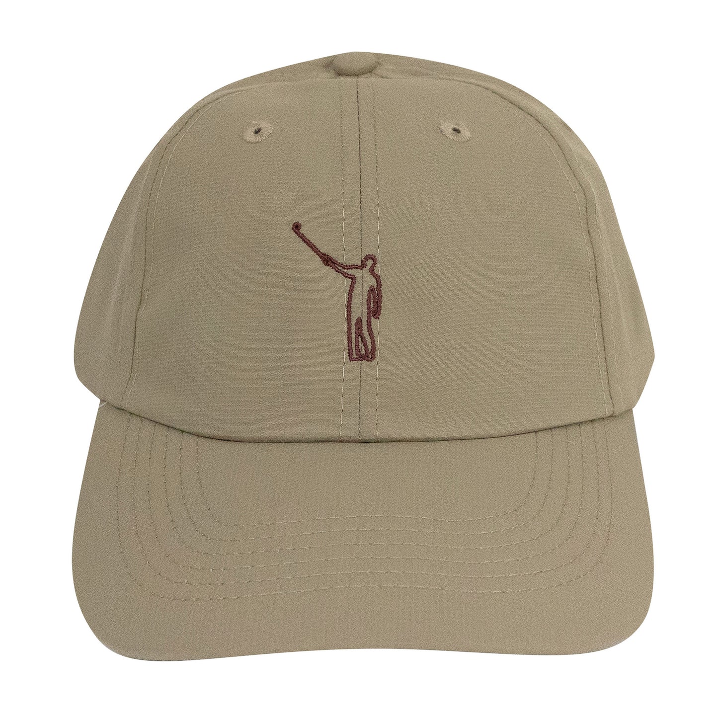 The NLU Wayward Outline XL Performance Hat | Khaki w/ Tonal Brown