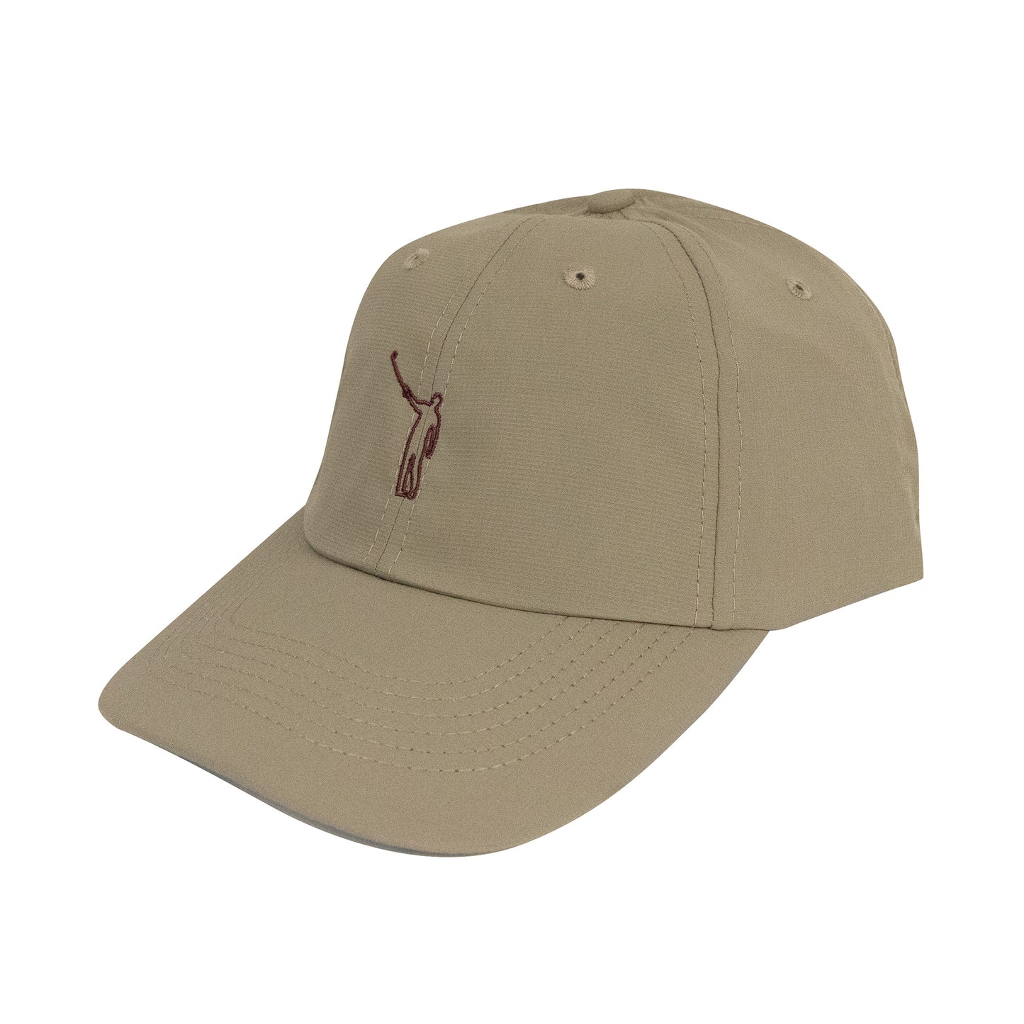The NLU Wayward Outline XL Performance Hat | Khaki w/ Tonal Brown