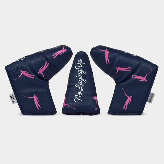No Laying Up Dancing Waywards Blade Putter Cover | Navy & Pink