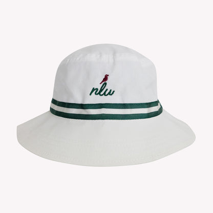 The Birdie Watch Bucket Hat | White w/ Green