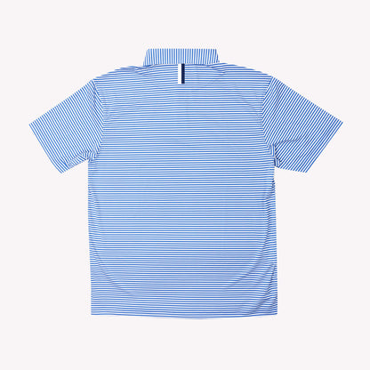 NLU x Rhoback The Birdie Performance Polo | Short Stop Blue & White
