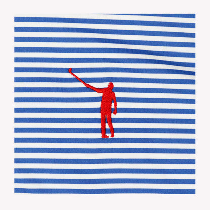 NLU x Rhoback The Birdie Performance Polo | Short Stop Blue & White