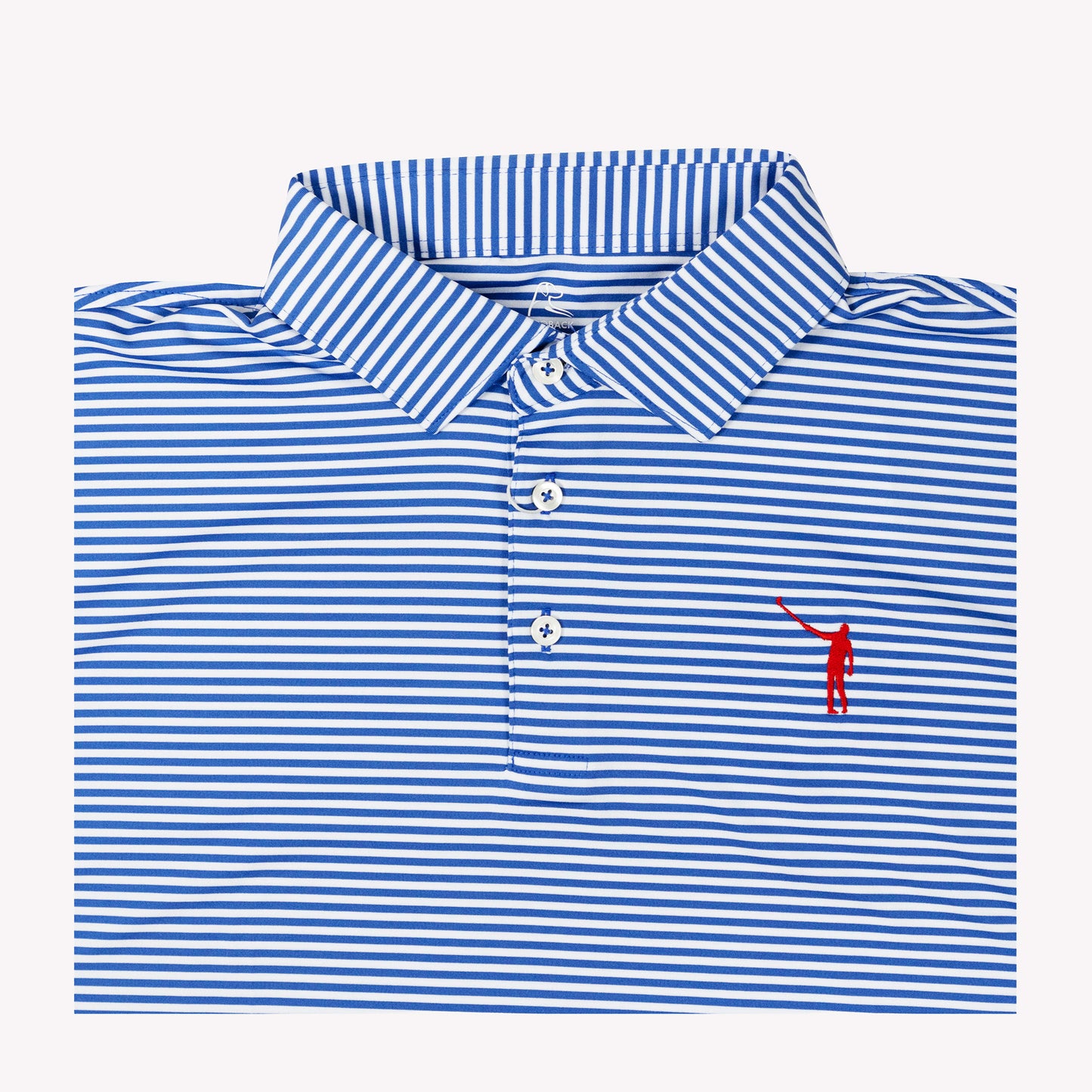 NLU x Rhoback The Birdie Performance Polo | Short Stop Blue & White