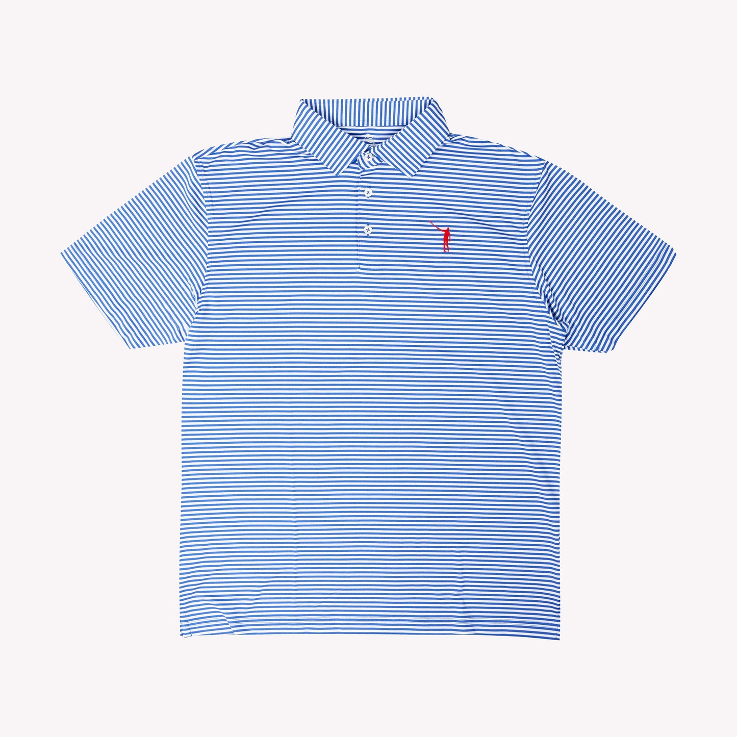 NLU x Rhoback The Birdie Performance Polo | Short Stop Blue & White