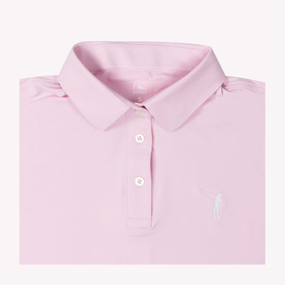 NLU x Rhoback Ladies Short Sleeve Polo | Lotus Pink