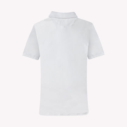 NLU x FJ Ladies Solid Short Sleeve Polo | White w/ Navy