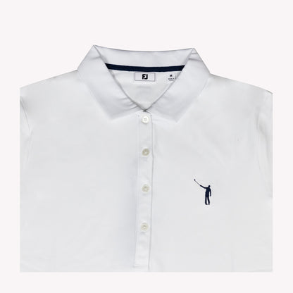 NLU x FJ Ladies Solid Short Sleeve Polo | White w/ Navy