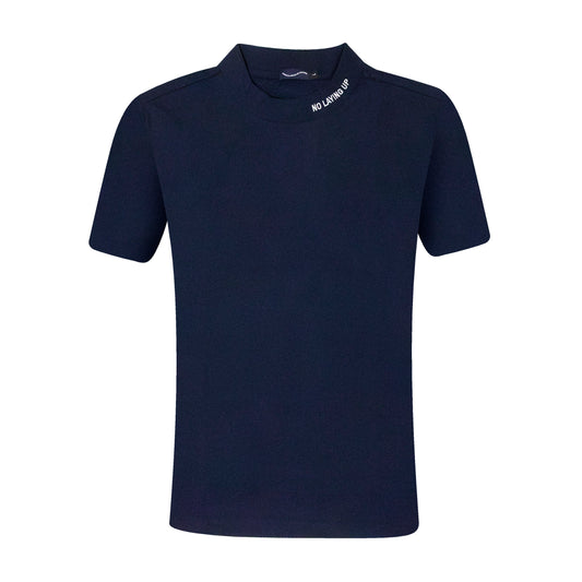NLU x Angus & Grace Go Golfing Short Sleeve Mock Neck | Navy