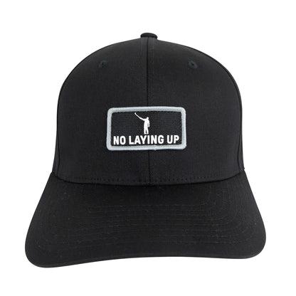 No Laying Up XXL Patch Hat | Black FlexFit w/ Black & White Wayward Drive Patch
