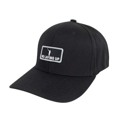 No Laying Up XXL Patch Hat | Black FlexFit w/ Black & White Wayward Drive Patch