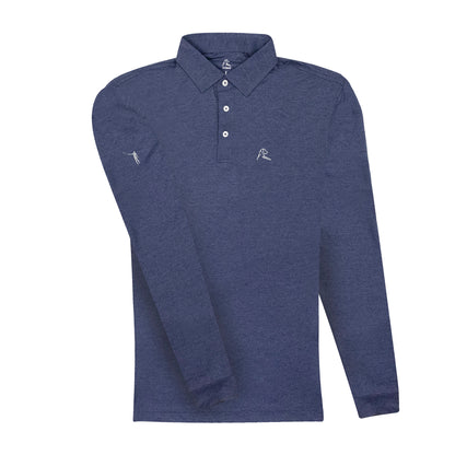 NLU x Rhoback Performance Long Sleeve Polo | Annapolis Blue