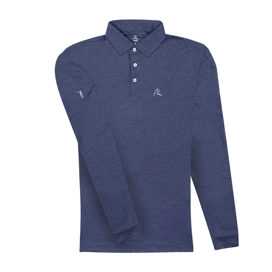 NLU x Rhoback Performance Long Sleeve Polo | Annapolis Blue