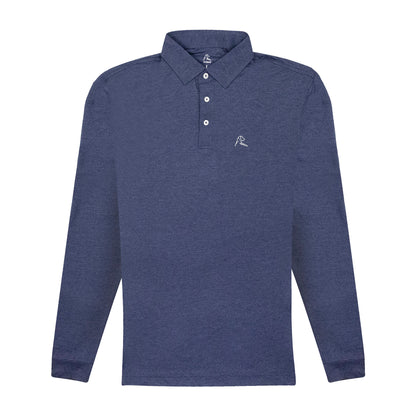 NLU x Rhoback Performance Long Sleeve Polo | Annapolis Blue