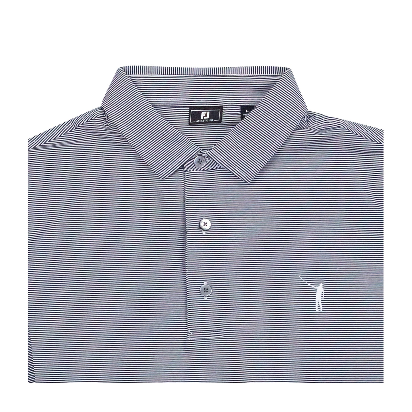 NLU x FJ MicroFeeder Stripe Lisle Polo | Navy (Athletic Fit)