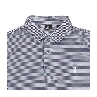 NLU x FJ MicroFeeder Stripe Lisle Polo | Navy (Athletic Fit)