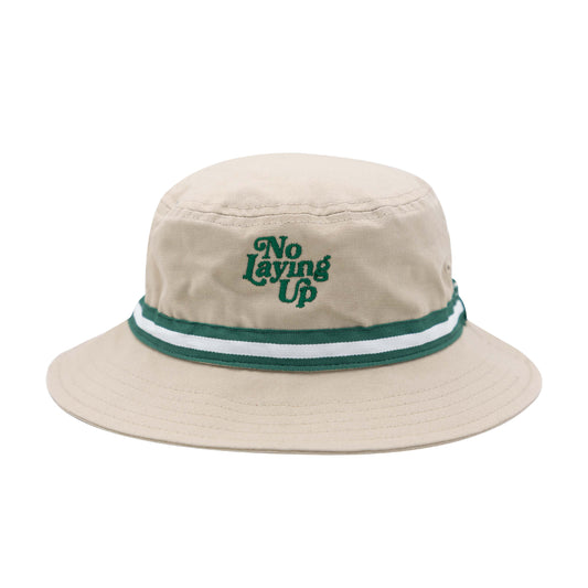 NLU Friendly Skies Bucket Hat - Khaki w/ Green & White Ribbon