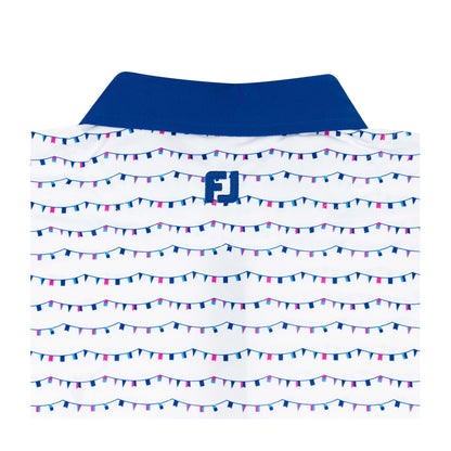 NLU x FJ Flag Banner Print Polo | White (Traditional Fit)