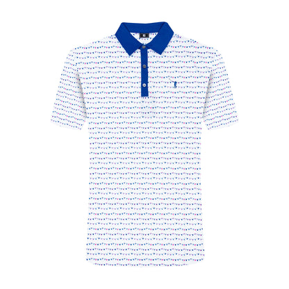 NLU x FJ Flag Banner Print Polo | White (Traditional Fit)