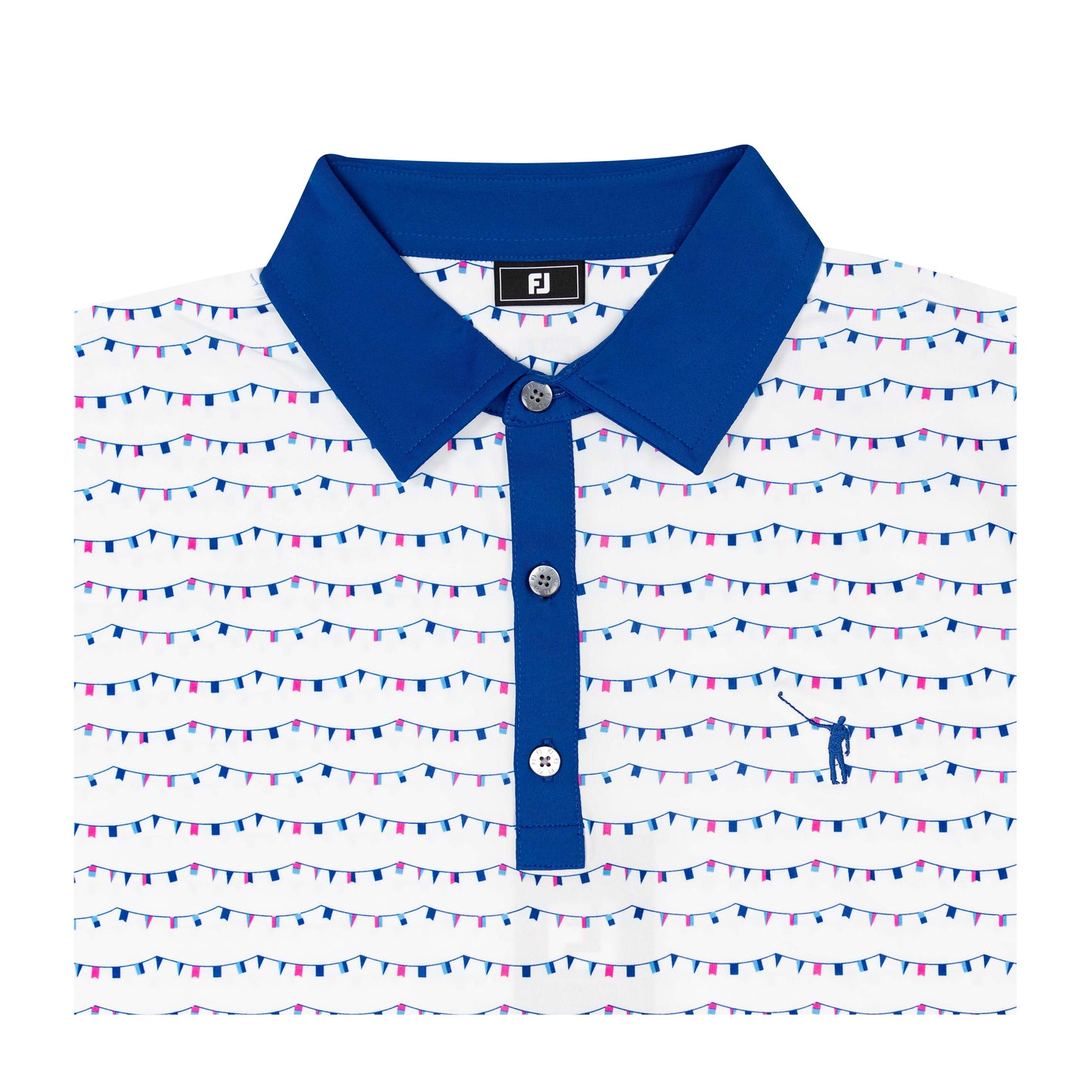 NLU x FJ Flag Banner Print Polo | White (Traditional Fit)