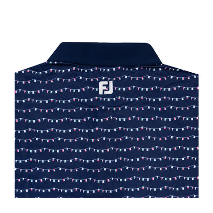 NLU x FJ Flag Banner Print Polo | Navy (Traditional Fit)