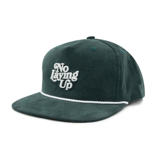 No Laying Up Friendly Skies Corduroy Rope Hat | Spruce Green w/ White