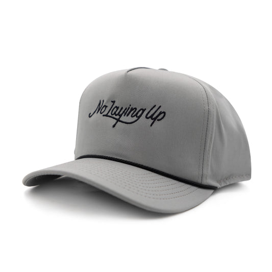 No Laying Up Modern Script Rope Hat | Grey w/ Black Rope