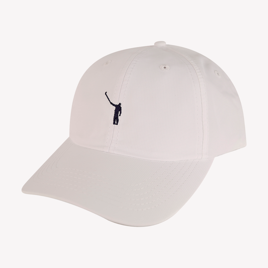 The No Laying Up Performance Hat | White w/ Navy Logo