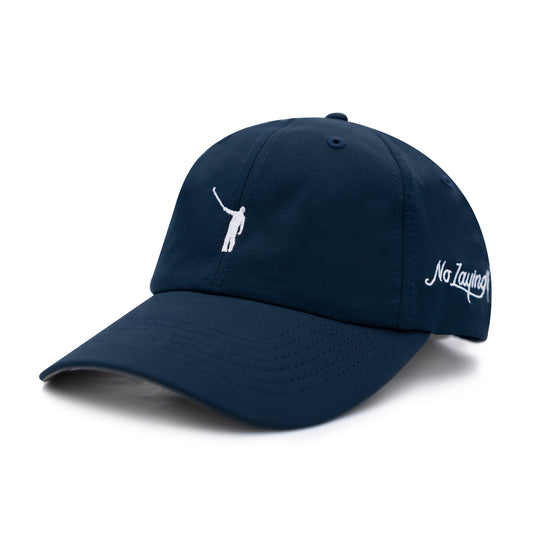 The No Laying Up Performance Hat w/ Dual Logos | Navy w/ White Wayward Drive and Modern Script