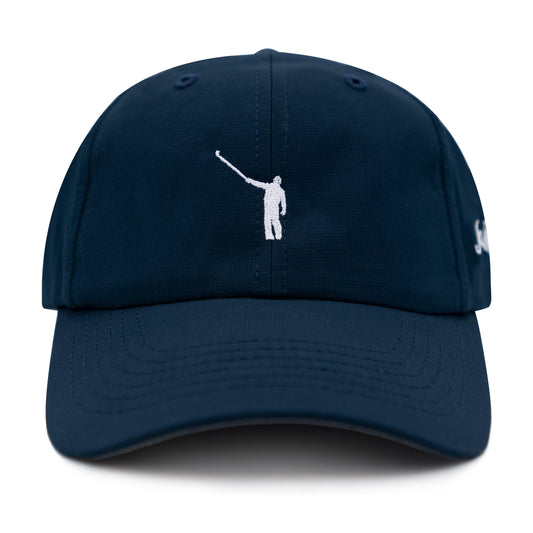 The No Laying Up Performance Hat w/ Dual Logos | Navy w/ White Wayward Drive and Modern Script