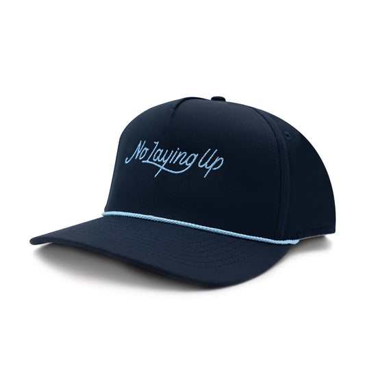 No Laying Up Modern Script Rope Hat | Navy w/ Light Blue Rope