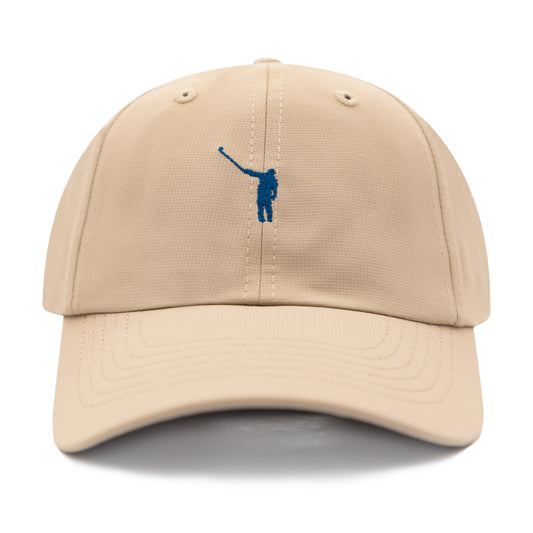 The No Laying Up XL Performance Hat | Khaki w/ Teal Wayward Drive
