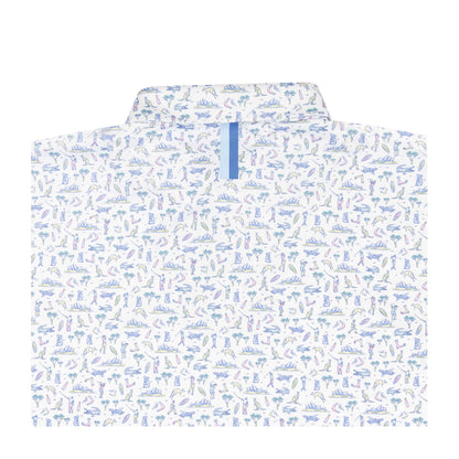 NLU x Rhoback Performance Polo | The Down Under in White