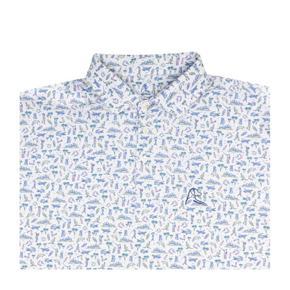 NLU x Rhoback Performance Polo | The Down Under in White