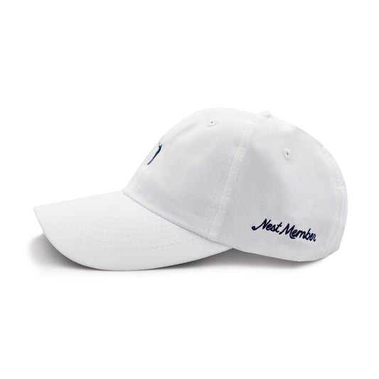 The No Laying Up Nest Member Performance Hat | White w/ Navy Wayward and Script