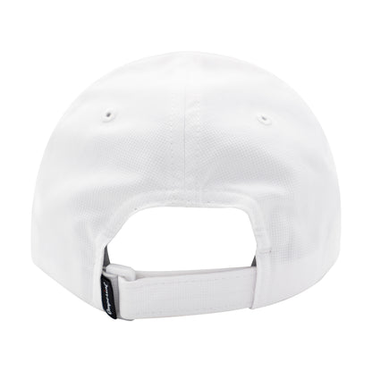The No Laying Up Performance Hat w/ Dual Logos | White w/ Navy Wayward Drive and Modern Script